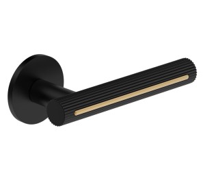 Dveřní klika s kulatou rozetou Metal-Bud Eleganza / Elegant - černá matná se zlatým detailem