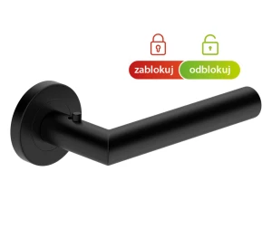 Dveřní klika s kulatou rozetou Metal-Bud Nova - černý mat (1)